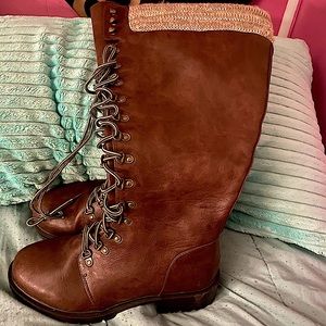 Torrid knee high lace up boots